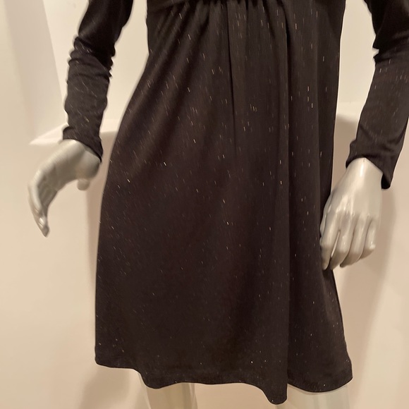 Rinascimento Empire Waist Black Metallic Mini Dress - Picture 6 of 11